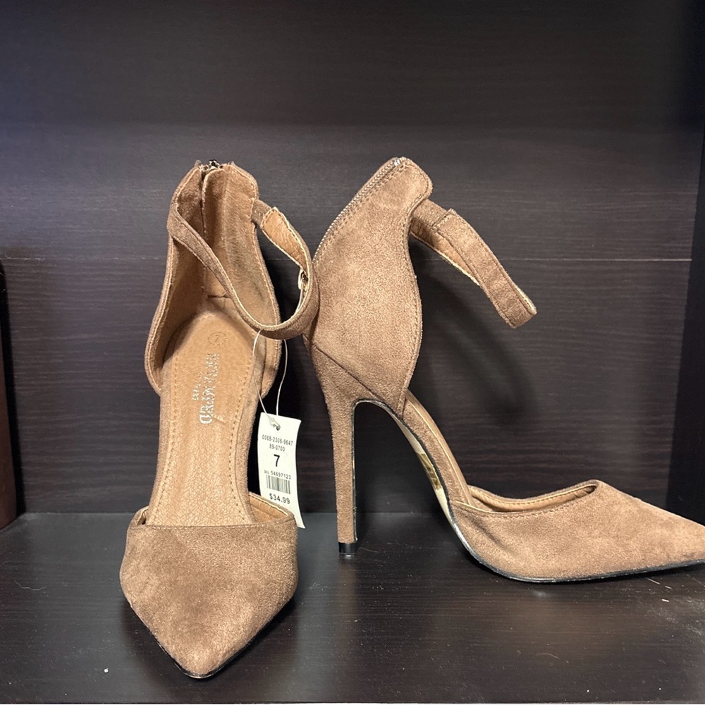 Revamped Brown Stiletto Heels with Ankle Strap